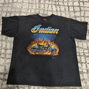 Vintage 1991 Indian Motocycle T-Shirt XL Trinity Products Single Stitch Faded
